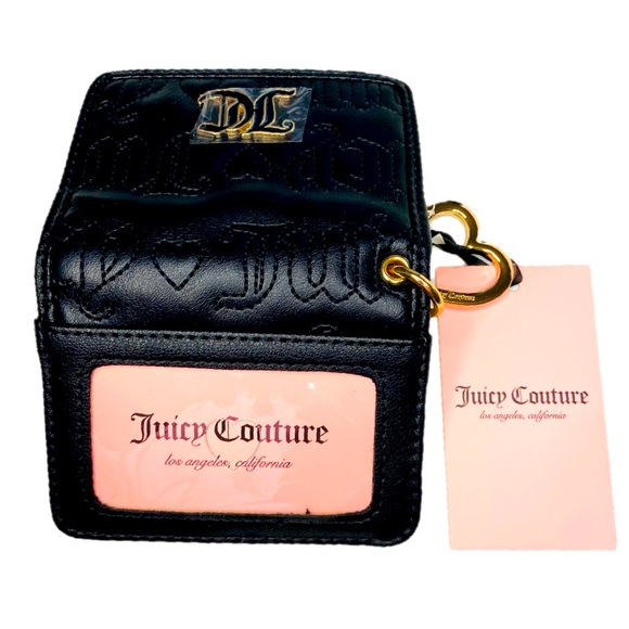 JUICY COUTURE  Pink League Card Case Key Fob Wallet In Liquorice - Picture 4 of 4